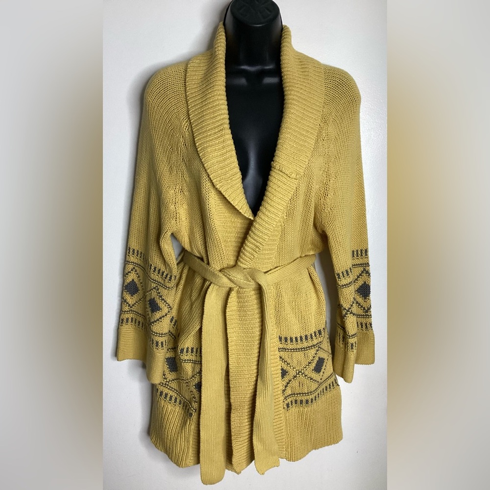 Roxy Mustard Yellow Patterned Cardigan S